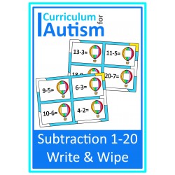 Subtraction 1-20 Write & Wipe Sheets